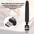 Pikkukuva 7 / 8: Kannettava musta USB2.0-liitäntäinen 2.4G langaton WiFi-sovitin, jossa merkkivalo