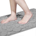 Miniatyrbilde 2 av 5: Sklisikker Baderomsmatte med Memory Foam, Absorberende Maskinvaskbar Baderomsmatte, Dusjmatte for Baderom, 40 x 60 cm, Grå