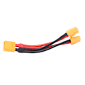Miniatyrbillede 7 af 8: XT60 parallel batteristikkabel Dobbelt forlænger Y-splitter 1 han til 2 hun silikonetråd til RC-batterier