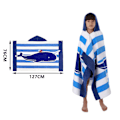 Pikkukuva 5 / 5: Flamingo Kids -hupullinen kylpypyyhe - Nopeasti kuivuva ja erittäin imukykyinen poncho kylpyammeeseen, uima-altaaseen, rannalle ja cover - 127 cm x 76 cm