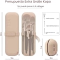 Miniatyrbillede 3 af 5: Rejse Makeup Børsteholder, Vandtæt Silikone Makeup Børste Etui til Kvinder og Piger, Bærbar Makeup Svamp og Kosmetik Børste Etui Vinrød