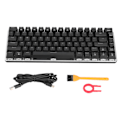 Miniatyrbilde 1 av 8: Mekanisk Gaming-tastatur AK33 Blå Bryter 5-kjerners ledning 82 Taster Sølv Svart RGB-utgave Datamaskintilbehør Blå Bryter