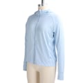 Miniatyrbillede 6 af 8: Dame solbeskyttelsesjakke UPF 50+ udendørs åndbar langærmet UV-beskyttelse hættetrøje (blå)(XL/2XL)