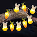 Miniatyrbillede 1 af 7: Påskehare Dekoration Lys 2 Meter 20 LED Hare Lyssnor Batteridrevet Kanin Formet Lys til Påske Dekoration
