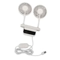 Miniatyrbillede 8 af 8: Hvid skrivebordsventilator med justerbar klemme 3 gear 360° roterende USB bordmonitor køleventilator til kontor