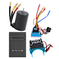 Miniatyrbild 5 av 8: 3650 Motor 2300KV+ 120A Borstlös ESC + Programmeringskort + Kylsänkesats för 1/10 RC-bil