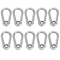 Pikkukuva 7 / 8: 10 kpl Snap Hook ruostumatonta terästä turvaköysi Jousikarabiini ripustussoljen tarvikkeetM5(5mm)