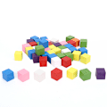 Miniatyrbild 3 av 8: 2 set färgade block set furu trä barn geometri upplysning tidig utbildning leksak 50 st färgade block 15 mm