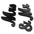 Miniatyrbilde 4 av 8: Brevdekorasjon i tre, Mr and Mrs-skilt, unikt design, dekorative ornamenter i tetthetsplate