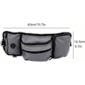 Pikkukuva 2 / 5: Koiran Herkkupussi, Koiran Koulutus Vyötärölaukku Suuri Hands-Free Tila Pennun Koulutukseen Juoksuun Harmaa 40 X 14.5cm
