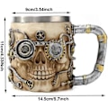 Miniatyrbillede 5 af 5: Kranie Ølkrus, Kranie Viking Drikkekrus, Skelet Resin Ølseidel Tankard, Kaffe Tekop, Halloween Bar Drikkevare Gave (C)