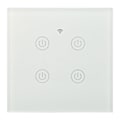 Miniatyrbillede 2 af 8: WiFi Smart Wall Light Switch Hærdet glas Fjernbetjening Trådløs Smart Panel Switch 100‑240V