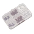 Miniatyrbillede 8 af 8: Mørkerøde Butterfly Nail Charms Glitrende 3D Flower Portable Nail Charms med 6 gitter opbevaringsboks