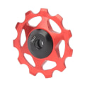 Miniatyrbild 4 av 8: Bakväxelrulle 11 tänder Aluminiumlegering ihålig design Starkt stöd Inbyggt lager Cykelstyrningshjul Röd