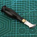 Miniatyrbilde 5 av 8: Vifteformet kantfolder i sandeltrehåndtak Lærkantmerke Håndverk DIY-verktøy (1 mm)