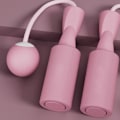 Miniatyrbillede 3 af 5: Trådløst hoppereb dobbeltlejet vægtet sjippetov Fitness eksamen hoppereb til voksne studerende børn Pink