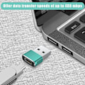 Miniatyrbillede 5 af 5: USB til USB C Adapter 3-pak, Type C Hun til A Han Opladerkabel Konverter Grøn