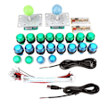 Miniatyrbild 1 av 8: 20 DIY LED upplysta arkadspelsknappar 2 joysticks 2 USB Encoder Kit Game Parts Set