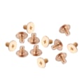 Miniatyrbillede 2 af 8: 10 stk messing nitte studs skrue tilbage runde hoved ring Leathercraft tilbehør