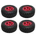 Pikkukuva 1 / 8: 4 kpl RC Short Course -kuorma-auton renkaat Vaihda vakaa Helppo käsitellä RC-kuorma-auton renkaat 1/10 Short Course -kuorma-autolle Punainen