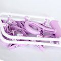 Miniatyrbillede 3 af 5: Tørreclipsstativ Plast Foldbar vindtæt skridsikre undertøjsstrømpeophæng med 12 klips til hjemmet Nordic Purple