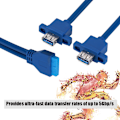 Miniatyrbild 6 av 8: USB3.0 19PIN TILL 2AF frontpanelmonterad moderkortskabel med skruvhål (0,3 m)