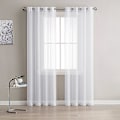 Miniatyrbillede 1 af 4: 1 Styk Hvidt Tyndt Voile Gardiner 137cm*228cm Semi-Transparent Øjet Linned Effekt Vinduesdekorationer Moderne Stue Soveværelse Køkken Altan Karnap