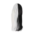 Miniatyrbilde 1 av 5: Lang rett parykk for kvinner Svart Hvit Fasjonabel Syntetisk parykk med naturlig utseende for cosplay Halloween-fester