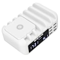 Miniatyrbilde 4 av 8: Multifunksjonell 5-porters lader trådløs USB hurtiglader stasjonær digital klokke mobiltelefonlader 110‑240VUK plugg
