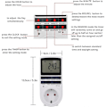 Miniatyrbillede 2 af 5: Digital Smart Energi Besparende Timer Stik Flammehæmmende Høj Effekt Timing Strømstik Smart Timer Switch med (220-240V EU Stik)