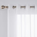 Miniatyrbillede 2 af 5: Sæt med 2 hvide transparente gardiner, vinduesvoile paneler med solide øjer til stue og soveværelse