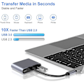 Pikkukuva 4 / 5: Usb C - Vga Hdmi -sovitin, 4 in 1 Type C -keskitin Vga Hdmi 4k Uhd:hen 87 W:n Pd-latausportilla + Usb 3.0 -portti Yhteensopiva - harmaa