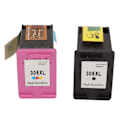 Miniatyrbillede 1 af 8: 2 stk. blækpatroner 305XL farvede sorte udskiftningspatroner til HP til Deskjet 2755 2725 2723 2722 1255 Plus 4152 4155