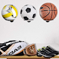 Miniatyrbillede 5 af 5: Vægmonterede boldholdere 2 STK Boldstativ Pladsbesparende Vægmonteret Display Opbevaring Fodbold Soveværelsestilbehør (Sort)