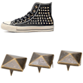Miniatyrbilde 3 av 8: 100 stk firkantede pyramide punk nagler 4 klo metallnagler for armbånd klær sko veske bronse 12mm