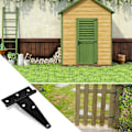 Miniatyrbillede 5 af 5: Heavy Duty T-Strap Portlåg Hængsler - Sæt med 4, 3-tommer Sorte Metalhængsler med 24 Skruer til Ladeporte, Porte og Skure