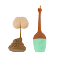 Pikkukuva 1 / 8: Funny Tea Infuser Fake Poop Food -luokan elastinen silikoni Helppokäyttöinen söpö teesihti juhlatoimistobaariin