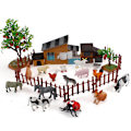 Miniatyrbillede 3 af 7: Mini Dyrefigurer Sæt Gård Dyr Modeller Miniature Gård Scene Tilbehør Lærerigt Børnelegetøj Gave