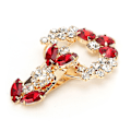 Pikkukuva 2 / 8: Rhinestone Crystal Buckle Flower Round DIY Vaatteiden ompelutarvikkeet Lisävarusteet Punainen Pyöreä