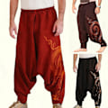 Pikkukuva 2 / 5: Bohemian tyyliset miesten joogapöksyt - Pleated Oversized Harem-housut 3XL Punainen