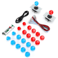 Miniatyrbild 2 av 8: Speltillbehör Joystick DIY USB-spelset för Win8 / Win7 / Vista / XP / 2000 / 98 / Linux / Android (Blå Röd för Dubbla Spelare)