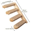 Miniatyrbild 2 av 5: 40 cm Kattpall, Väggmonterad Träklätterhylla med Sisalrep, Klösstege för Katter, Djurmöbel