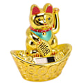 Miniatyrbild 8 av 8: Solcells driven vinkande katt - Lycka till rikedom välkomnande lyckokatt hem rum kontor skrivbord dekoration MLY358A guld