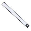 Miniatyrbillede 2 af 8: Genopladelig LED-bevægelsessensor magnetisk under-skab-lys til skab køkken garderobe sort