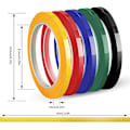 Miniatyrbilde 2 av 5: Selvklebende tavlemarkør nettingtape, 5 ruller - 6 mm bredde, 5 farger, 66 m per rull