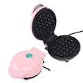 Miniatyrbillede 3 af 8: Mini vaffeljern, dobbeltsidet, rund, multifunktionel morgenmadsmaskine til toastsandwich, BRA rundt stik, 110V, pink