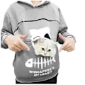 Miniatyrbillede 1 af 5: Fashion Katteelsker Hættetrøjer Kvinder Kængurulomme Hættetrøjer Hund Kæledyr Pote Pullover Toppe Langærmet Lynlås Hættetrøje Sudaderas Jzz Lysegrå L