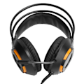 Miniatyrbillede 6 af 8: AJAZZ Over-Ear-hovedtelefoner 7.1 Stereo Sound Noise Cancelling Wired Headset med USB-interface Sort