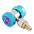 Miniatyrbillede 6 af 8: R134A/C Lav Høj Quick Connector Aircondition koblingsadapter Udtræksventilkerne (blå)