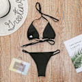 Pikkukuva 2 / 2: Naisten kiiltävä bikini mikro seksikäs string kaksiosainen uimapuku naisten stringiuimapuku